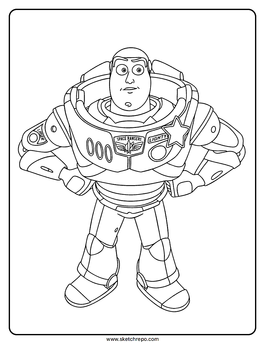 Toy Story 5 Buzz Lightyear Coloring Page