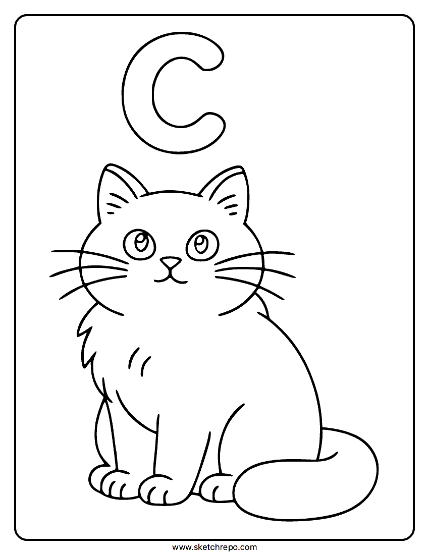 C Is For Cat Coloring Page