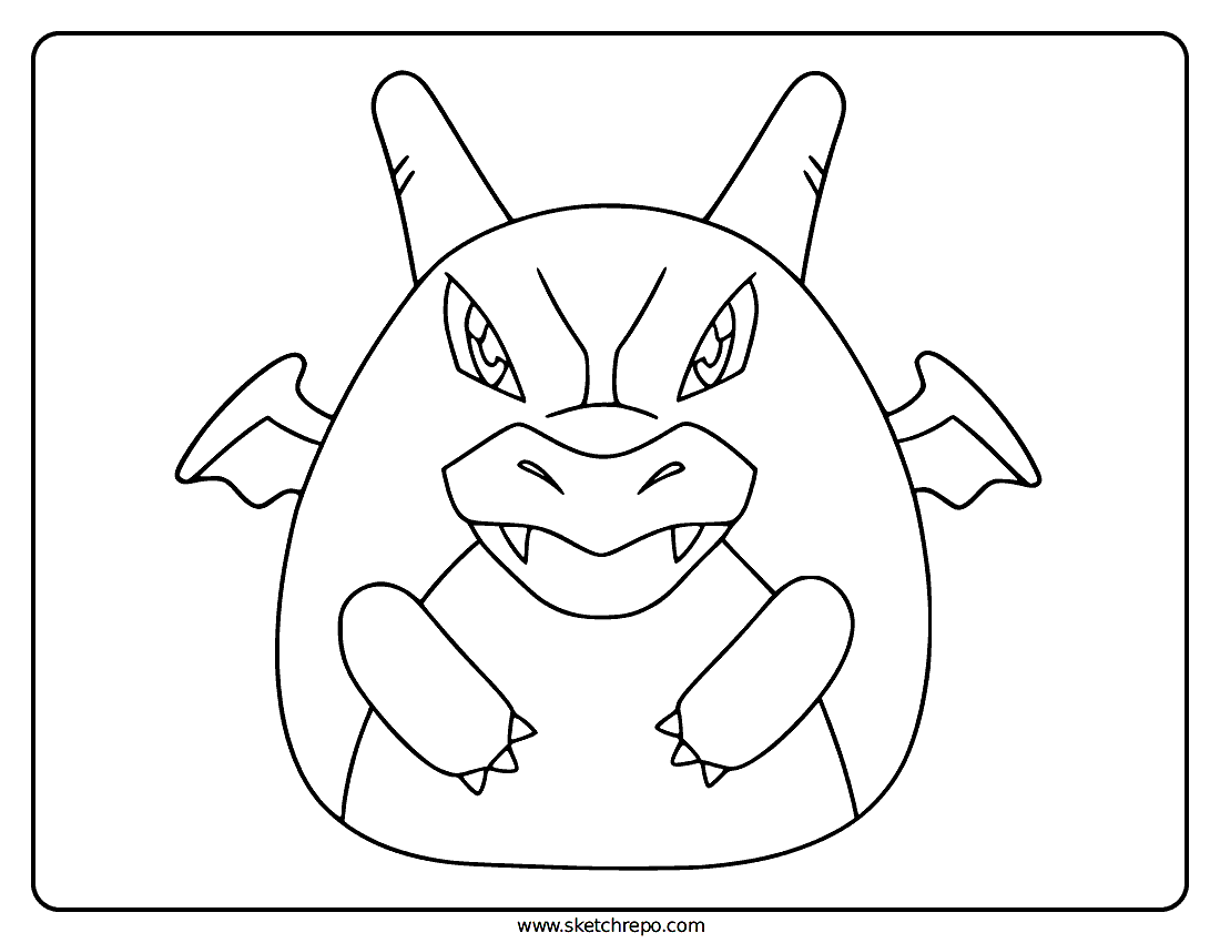 Charizard Squishmallow Coloring Page