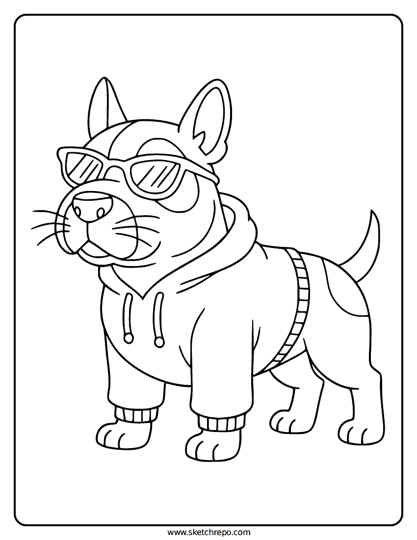 Cool Dog Coloring Page