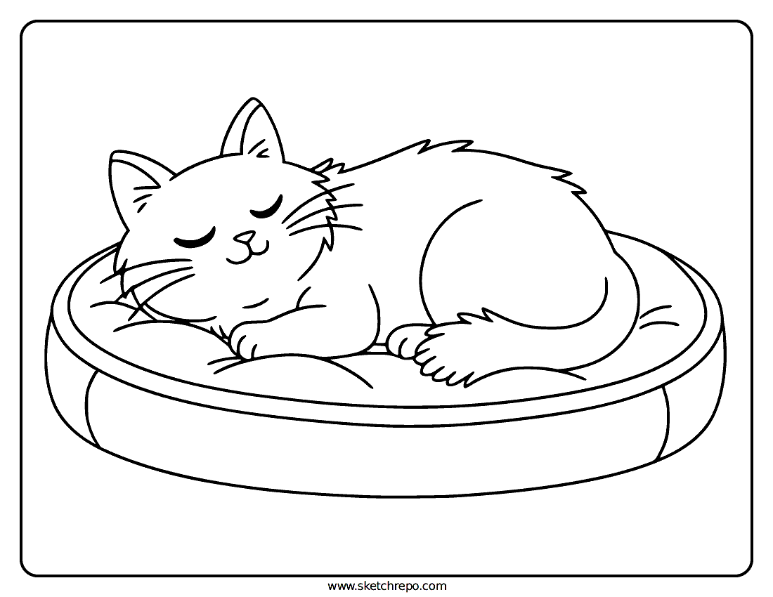 Cozy Cat Coloring Page