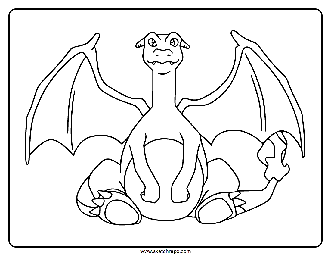 Cute Charizard Coloring Page