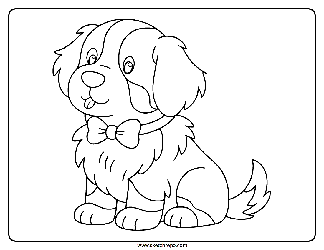 Cute Dog Coloring Page