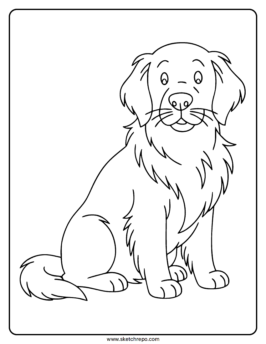 Detailed Dog Coloring Page