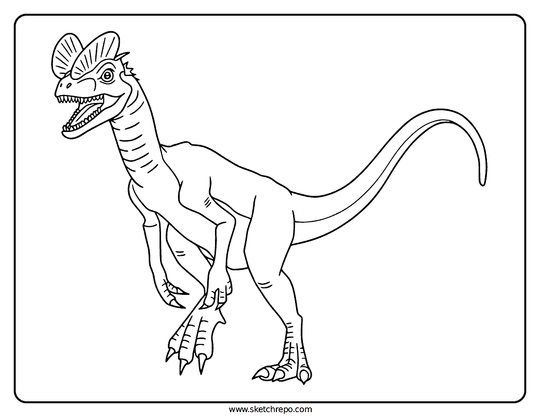 Dilophosaurus Coloring Page