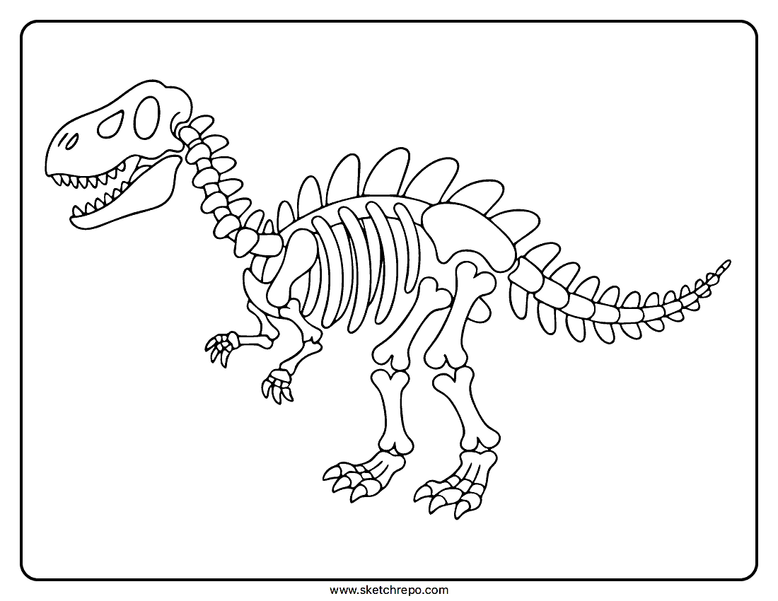 Dinosaur Bones Coloring Page