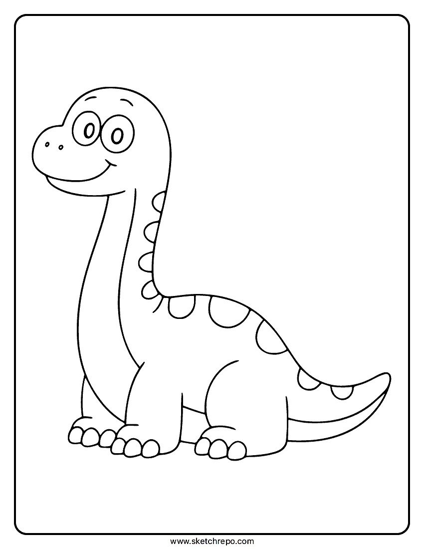 Dinosaur Coloring Page For Toddlers