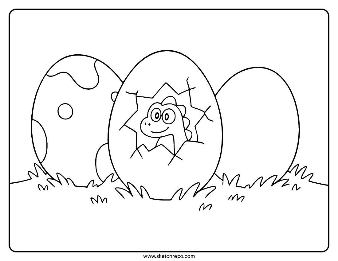 Dinosaur Egg Coloring Page