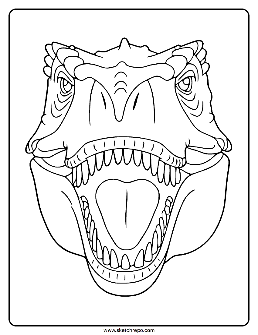 Dinosaur Head Coloring Page