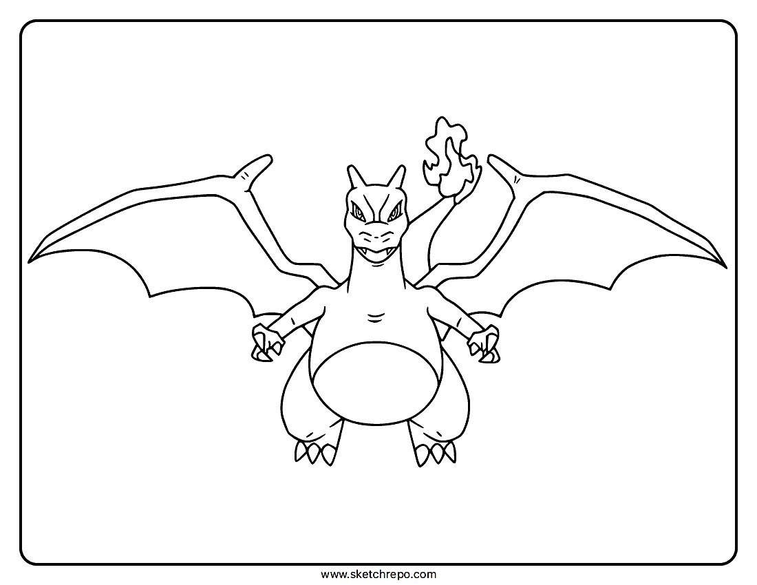 Easy Charizard Coloring Page