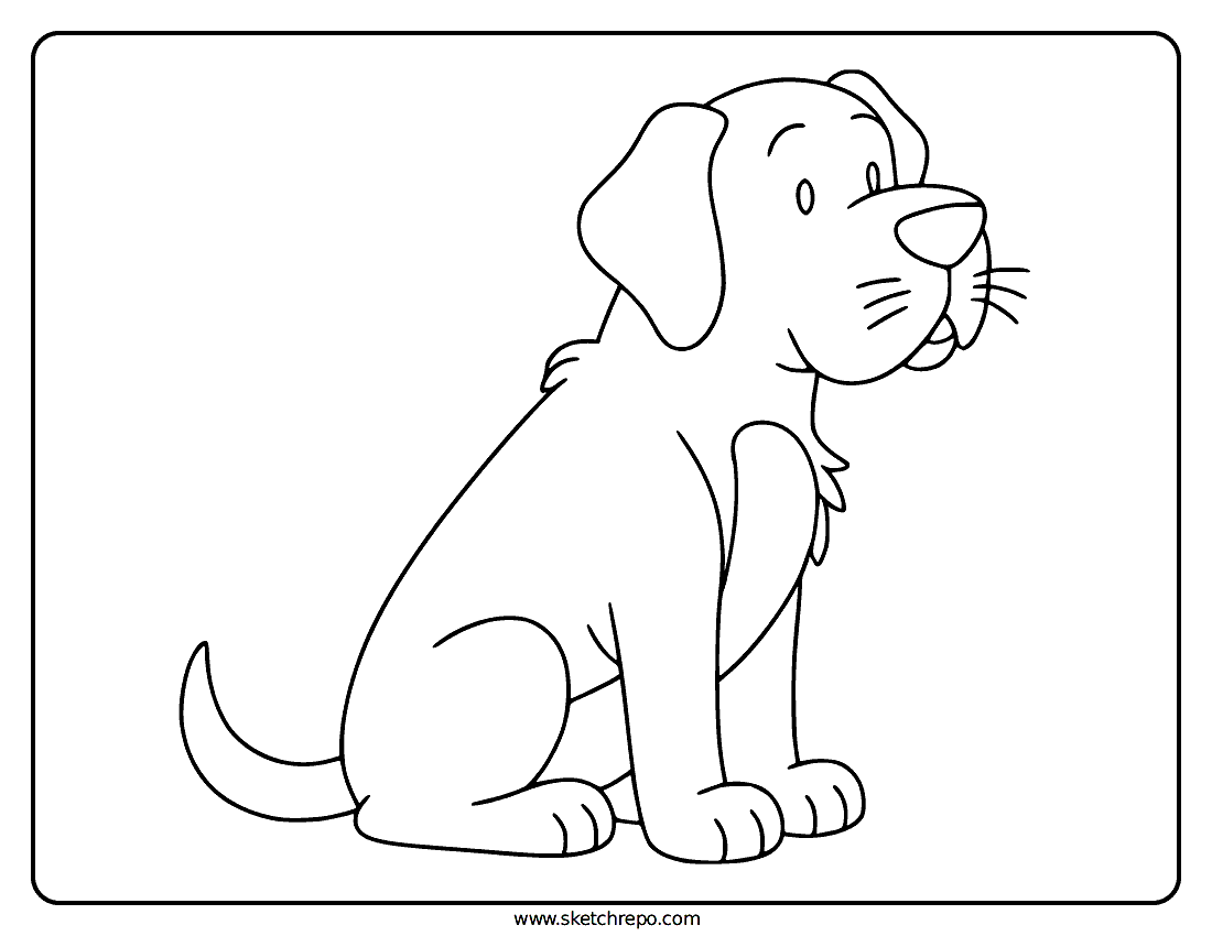 Easy Dog Coloring Page
