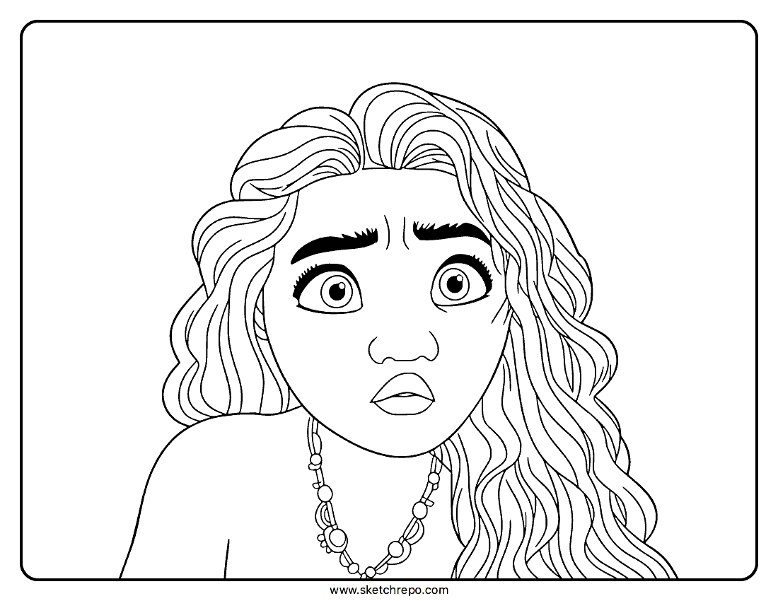 Easy Moana Coloring Page