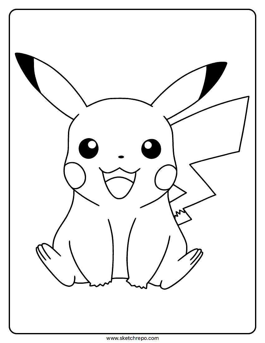 Easy Pikachu Coloring Page