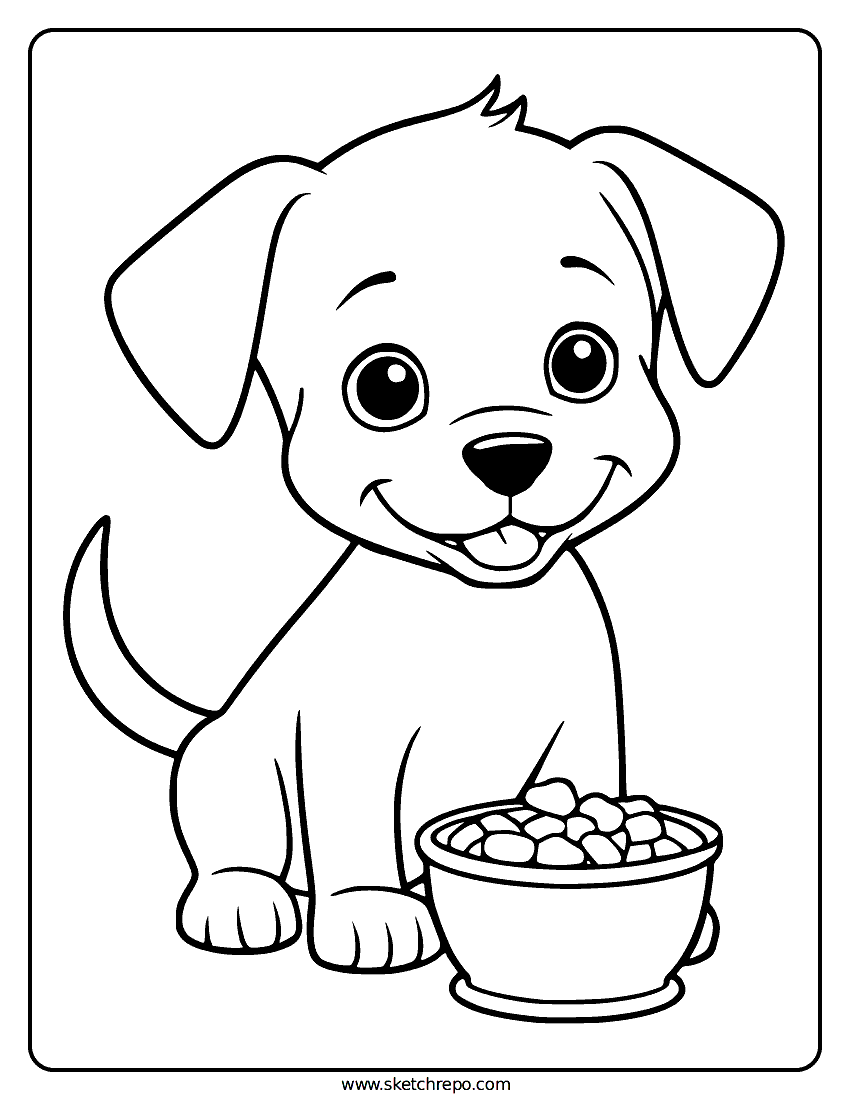 Easy Puppy Coloring Page