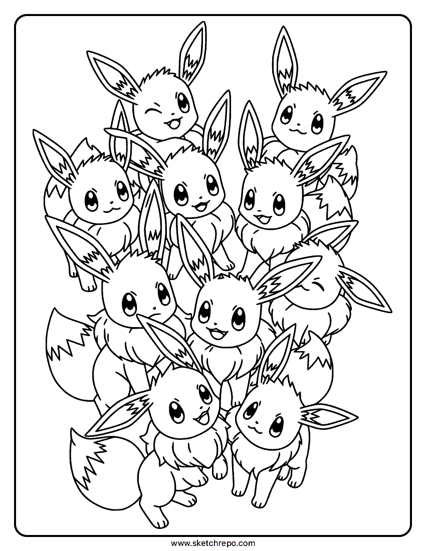 Eevee Coloring Pages