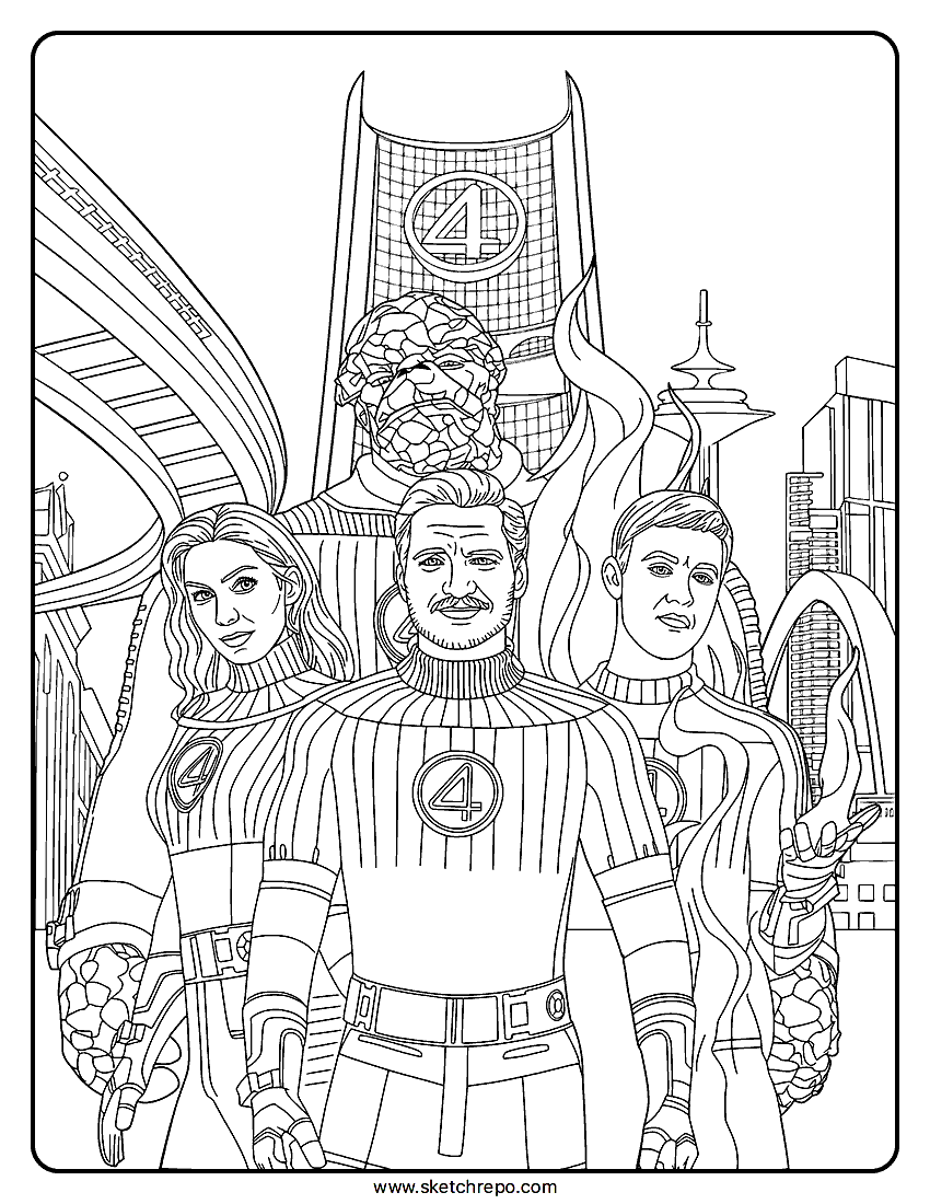 Fantastic Four 2025 Coloring Pages