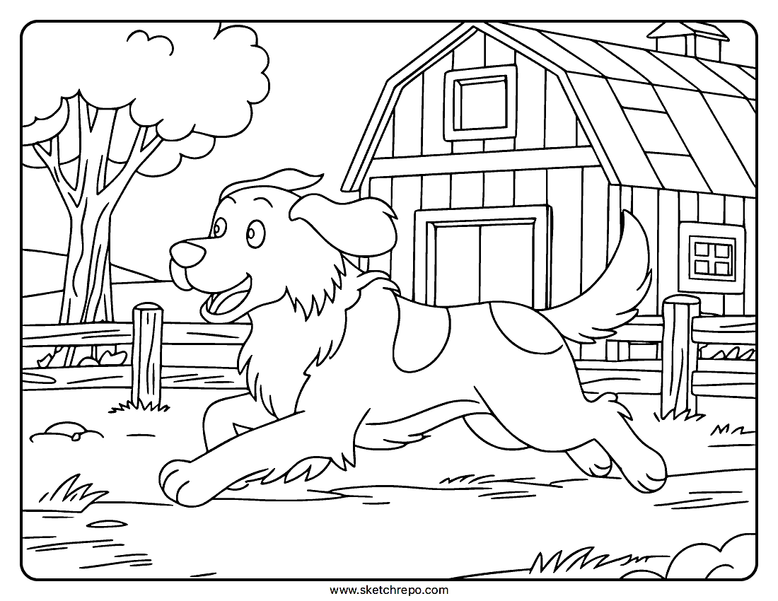 Farm Dog Coloring Page