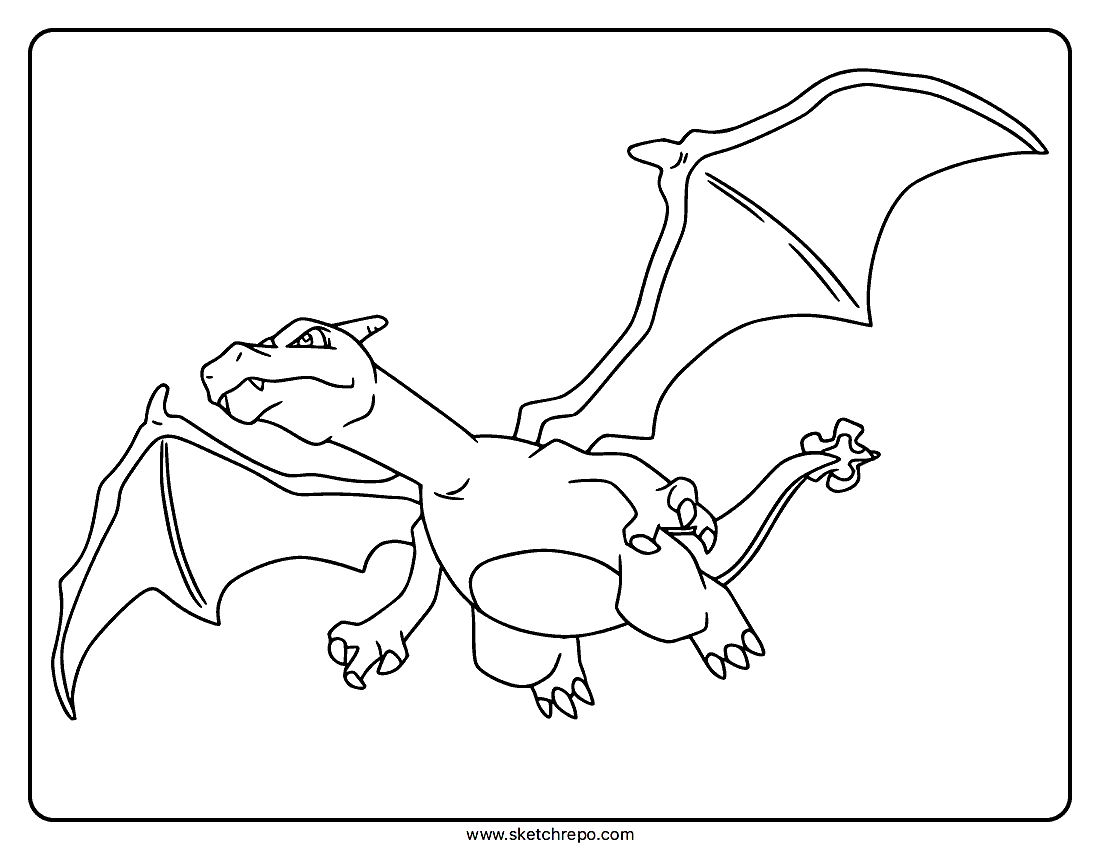 Flying Charizard Coloring Page