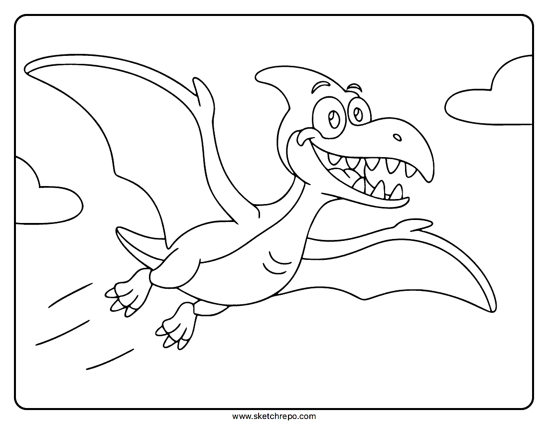 Flying Dinosaur Coloring Page