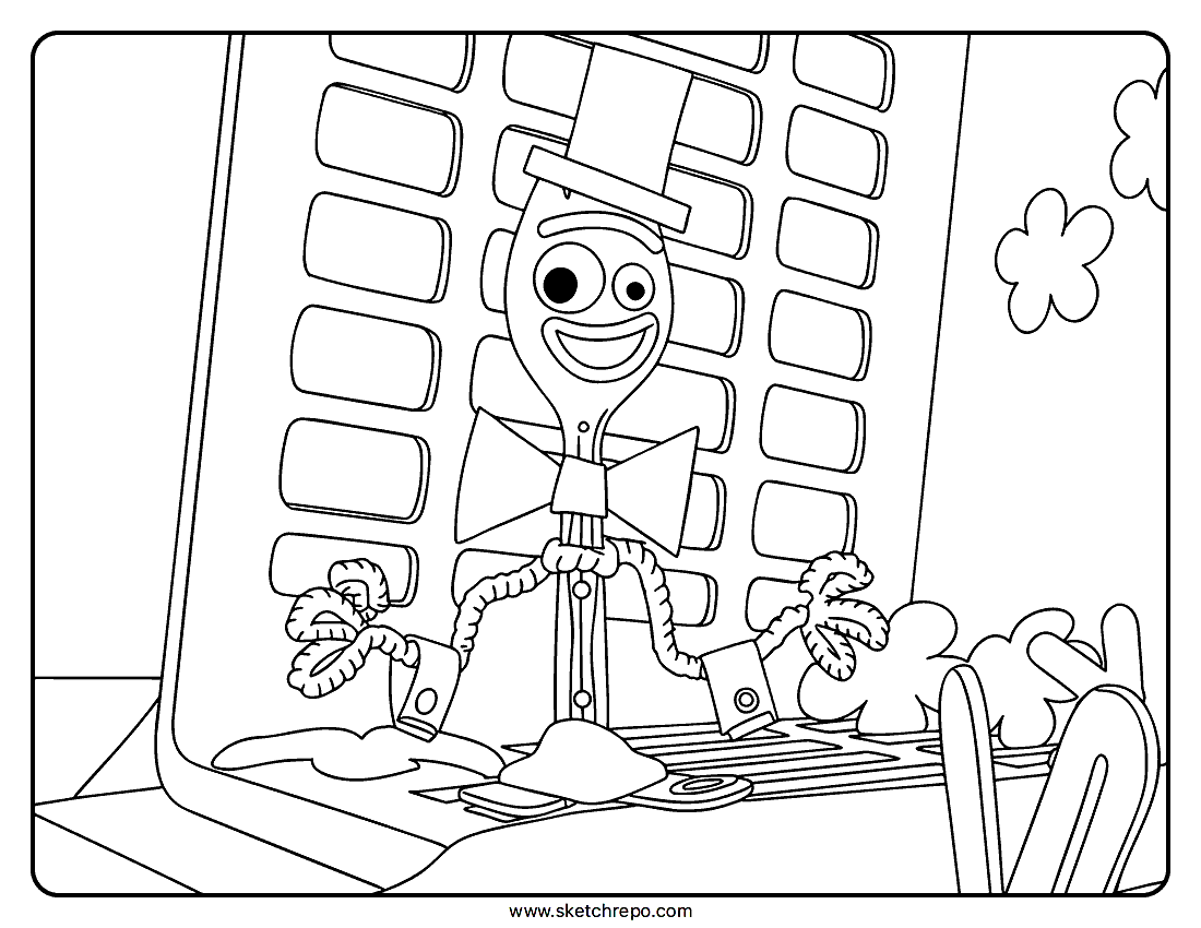 Toy Story 5 Forky Coloring Page