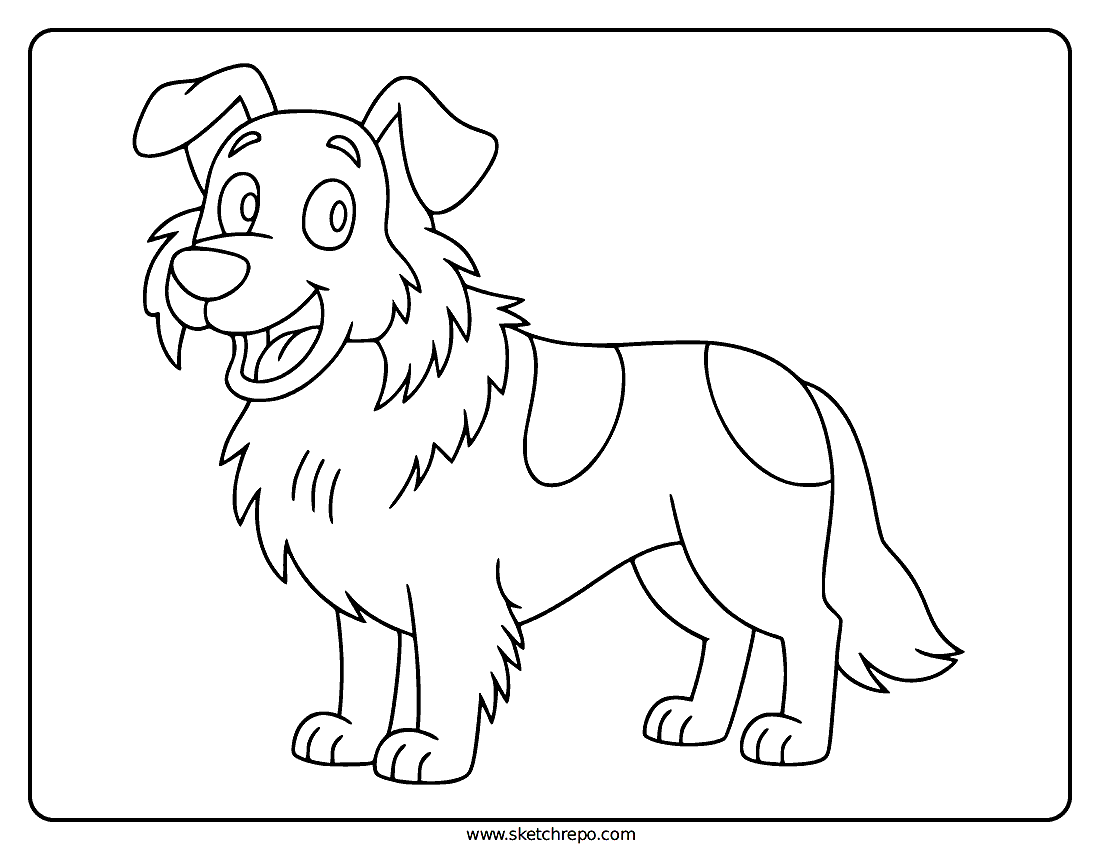 Funny Dog Coloring Page
