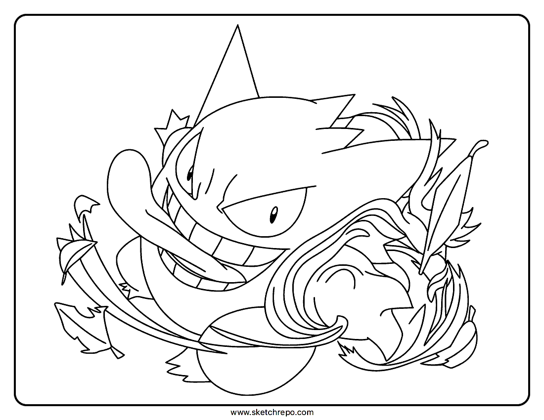 Gengar EX 104/162 Coloring Sheet