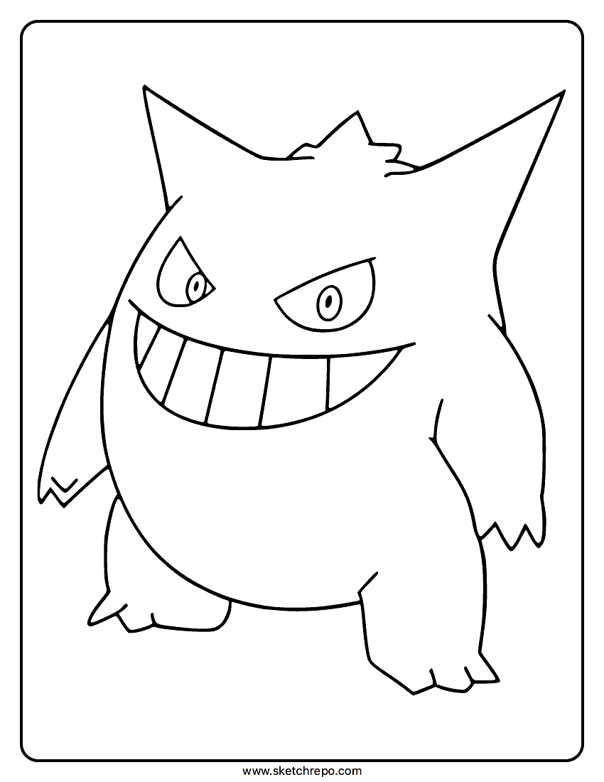 Gengar EX Full Art 193/162 Coloring Page