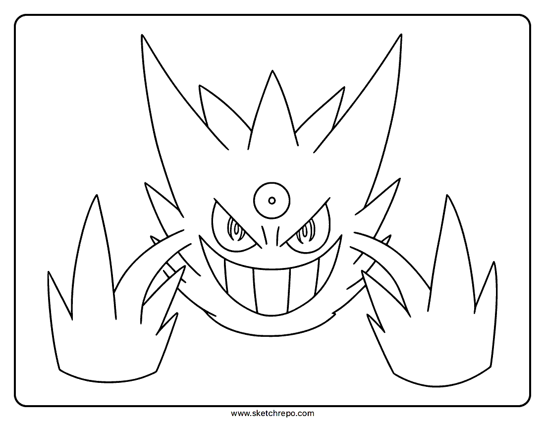 Gengar Mega Evolution Coloring Sheet