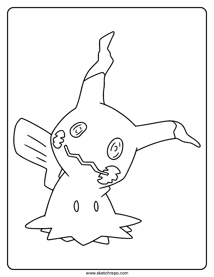 Ghost Pikachu Coloring Page