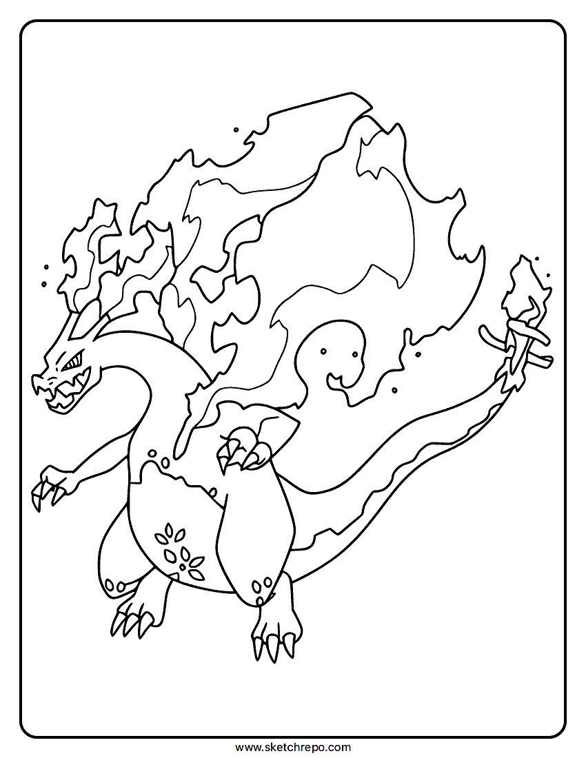 Gigantamax Charizard Coloring Page