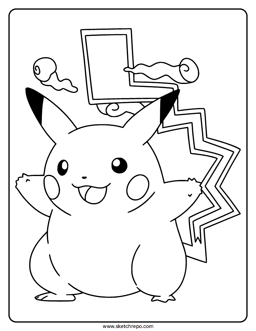 Gigantamax Pikachu Coloring Page