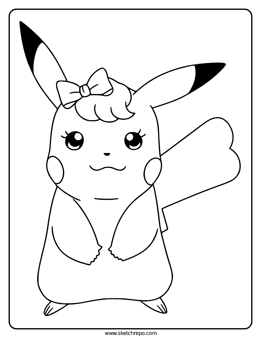 Girl Pikachu Coloring Page