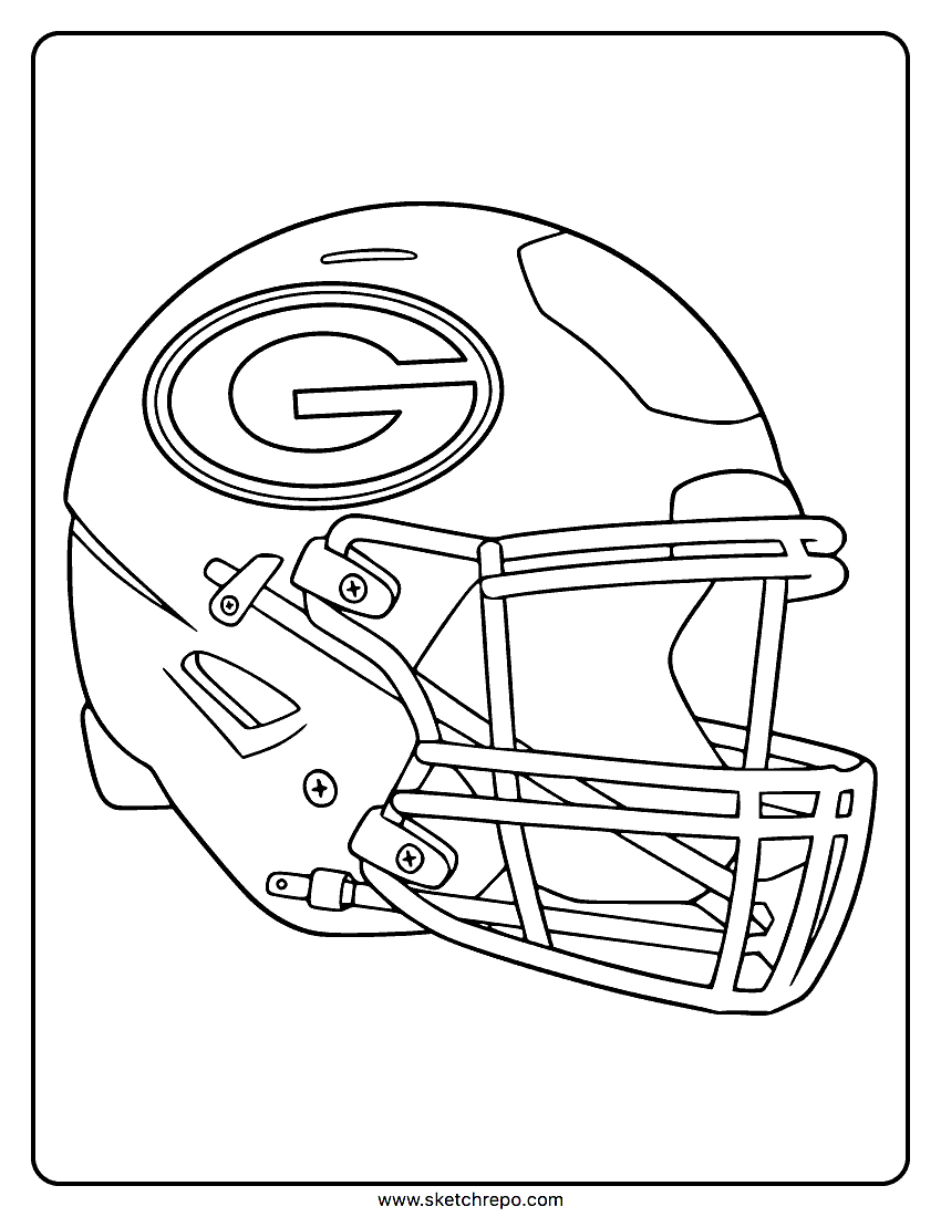 Green Bay Packers Coloring Pages - Green Bay Packers Helmet Coloring Page