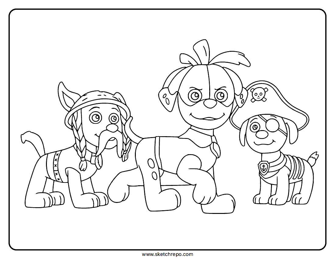 Halloween Paw Patrol Coloring Page