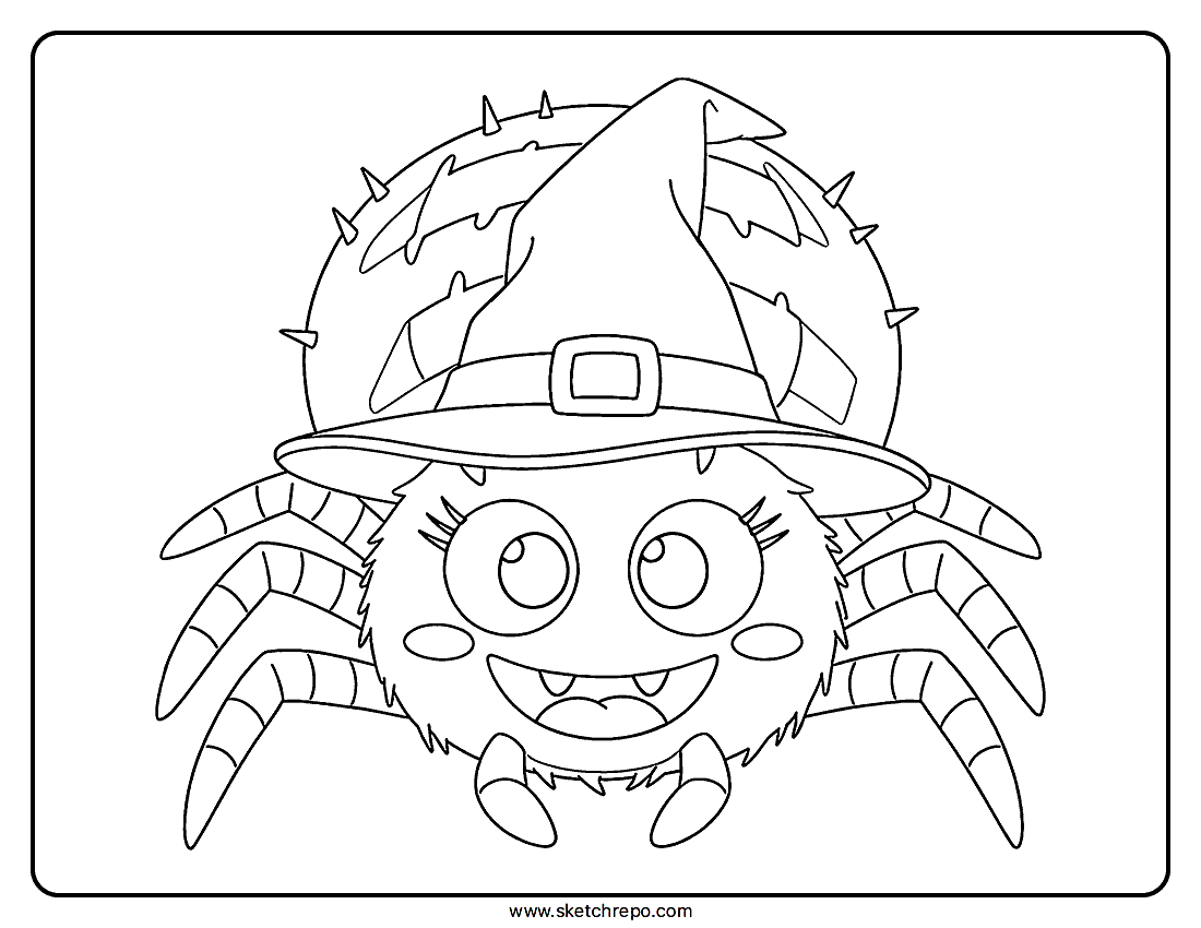 Halloween Spider Coloring Page