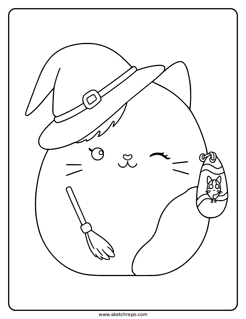 Halloween Squishmallow Coloring Page