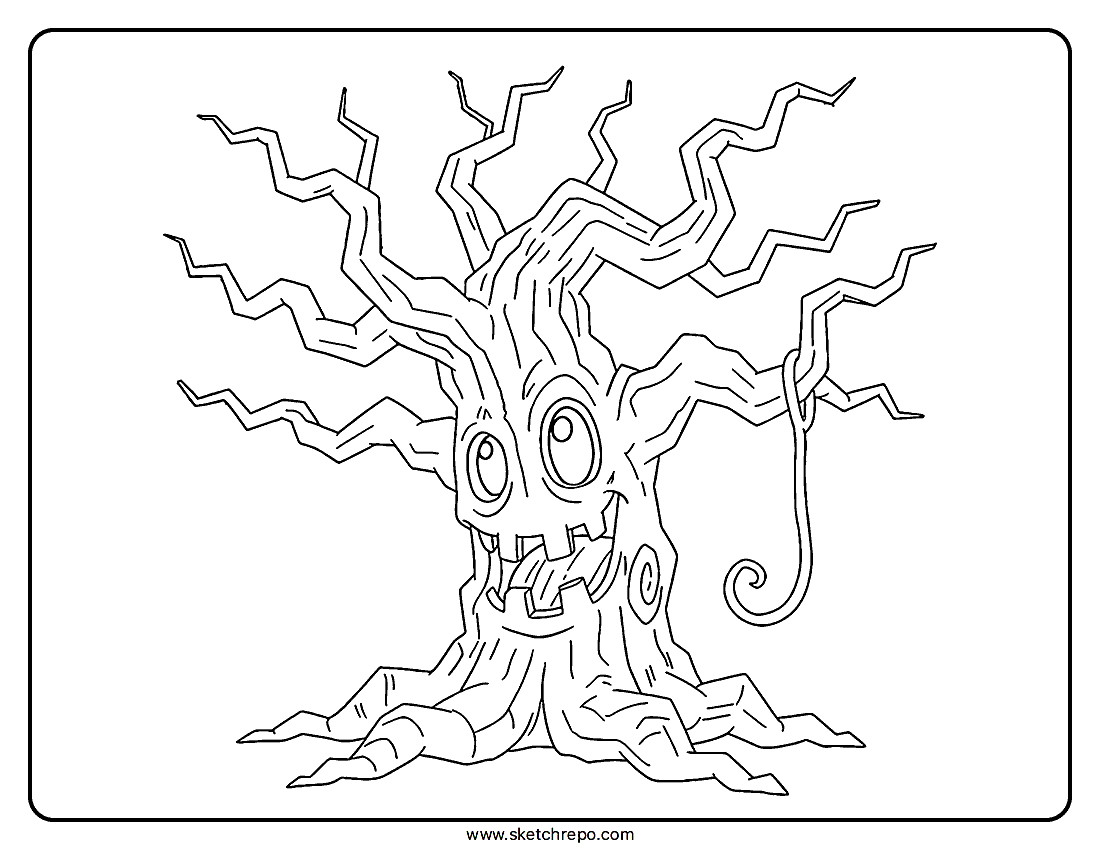 Halloween Tree Coloring Page