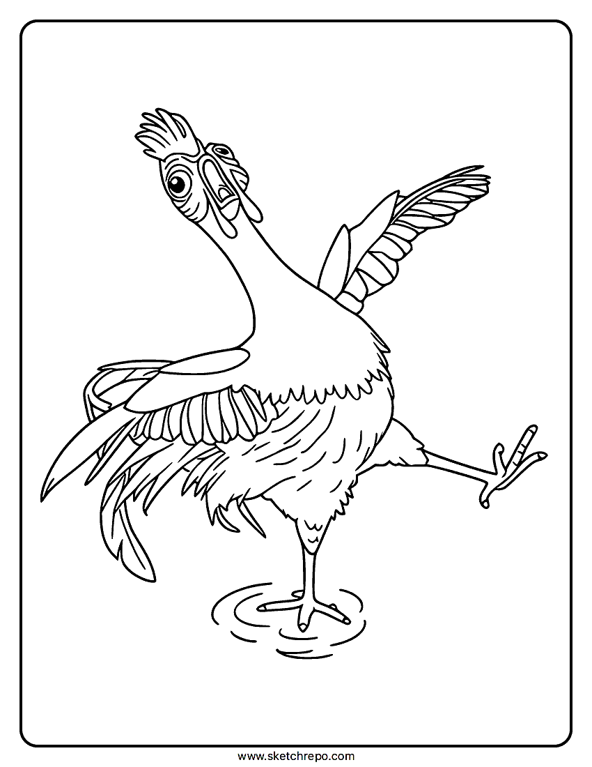 Heihei Moana 2026 Coloring Page