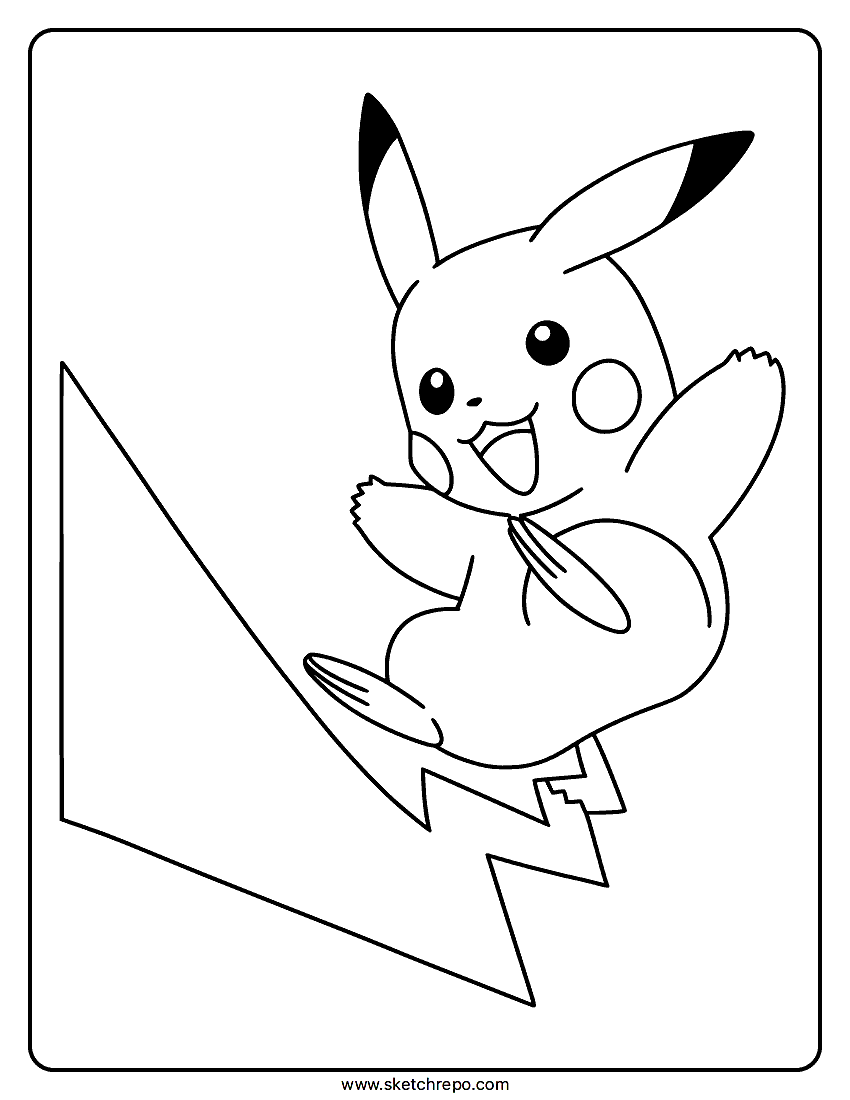 Iron Tail Pikachu Coloring Page