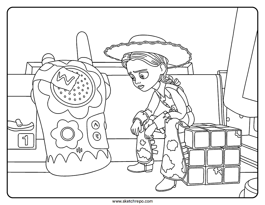 Jessie Walkie-Talkie Woody Coloring Page