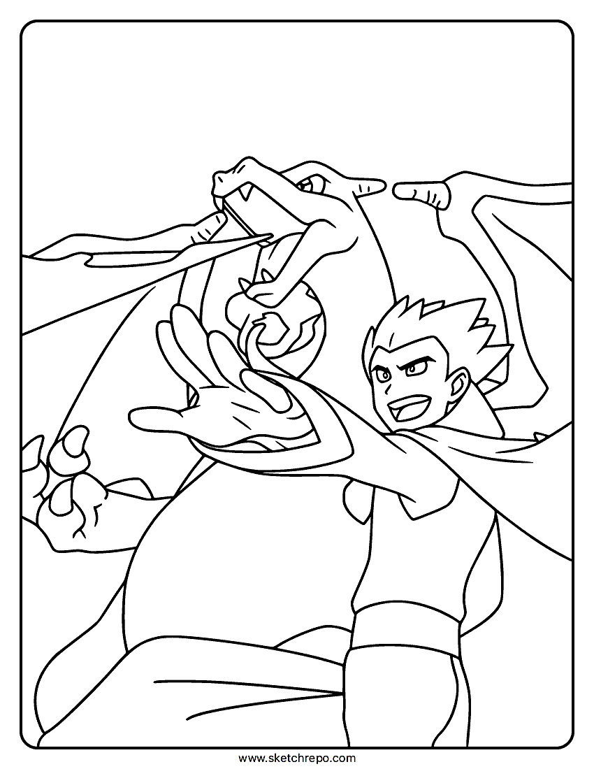 Lances Charizard V Coloring Page
