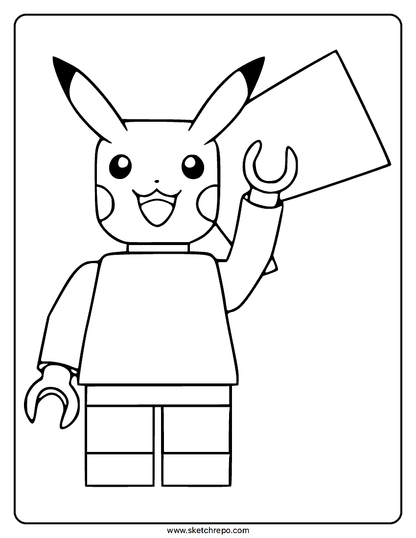 Lego Pikachu Coloring Page