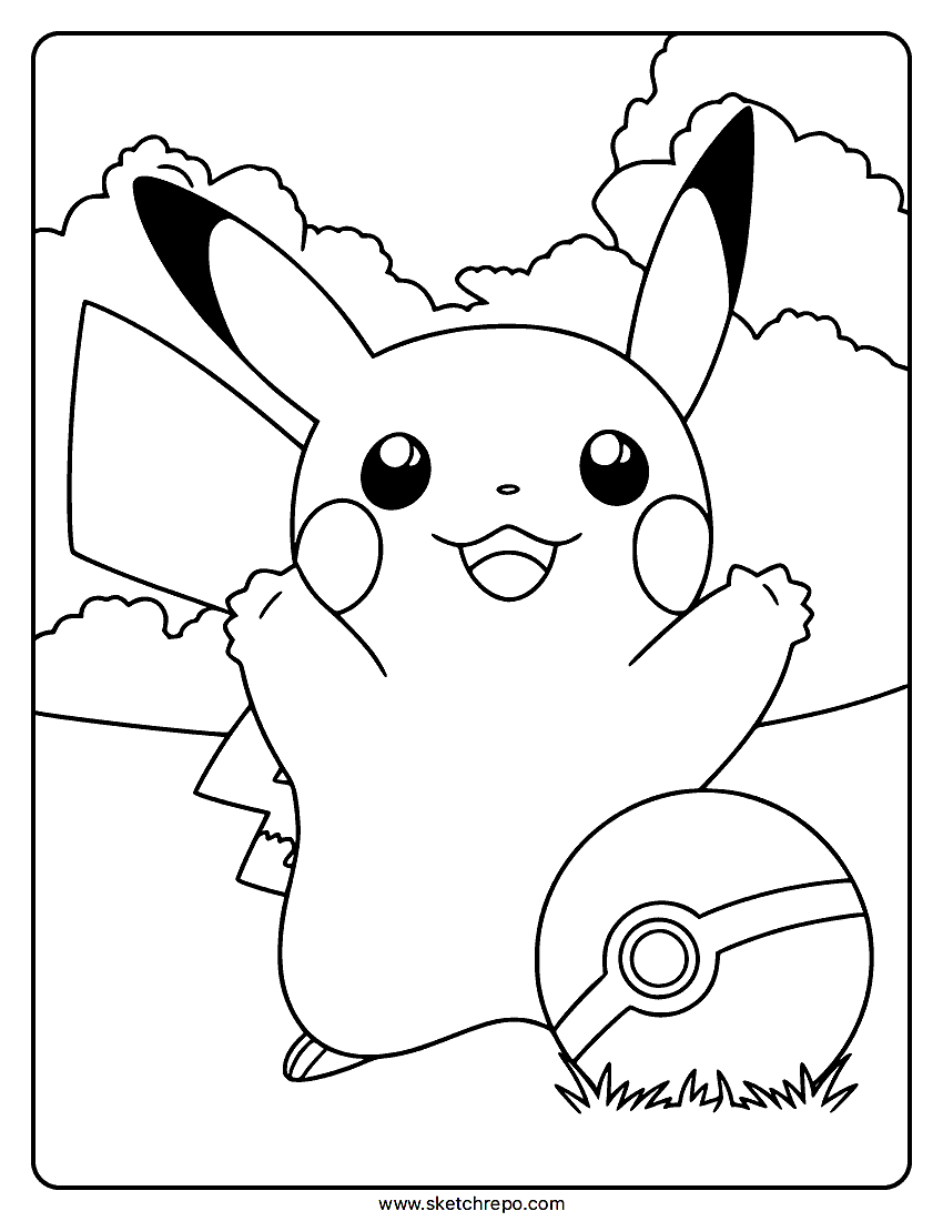 Let’s Go Pikachu Coloring Page