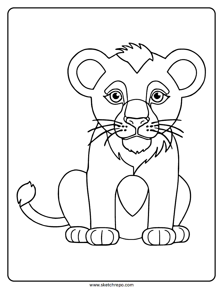 Lion Cub Coloring Page
