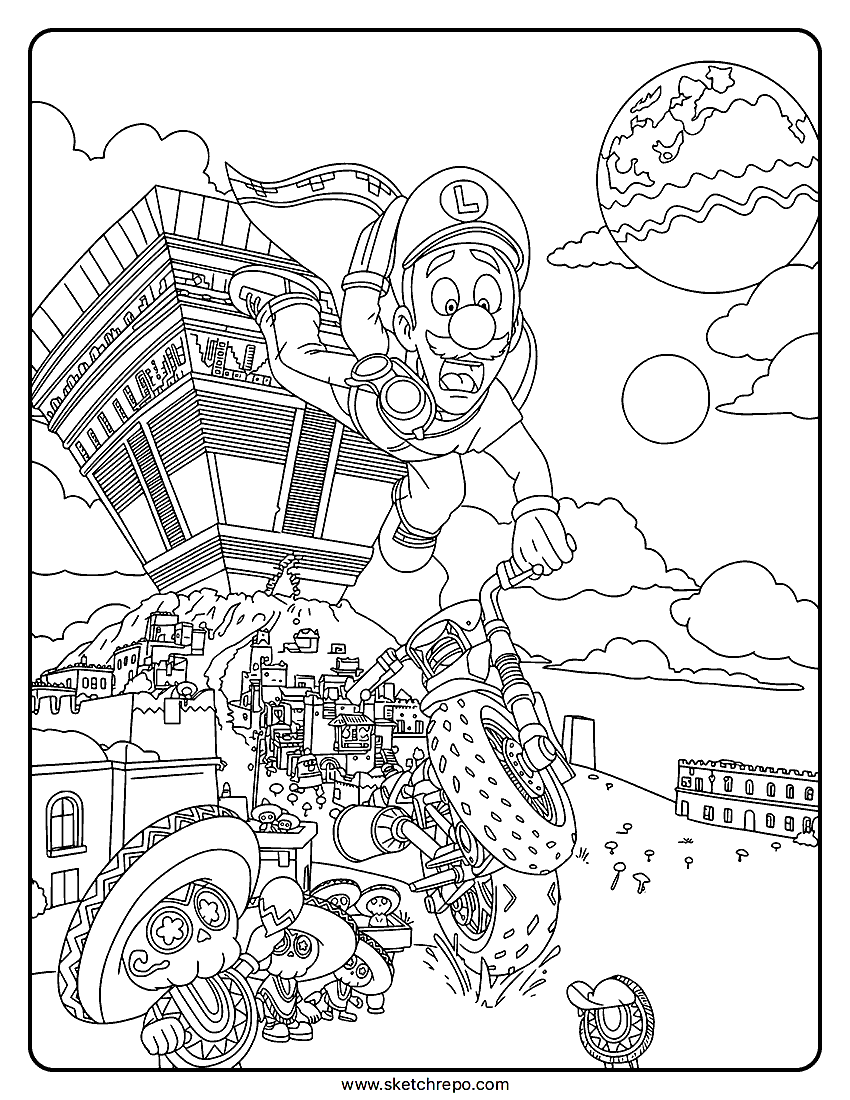 TSMGM Poster Luigi Coloring Page