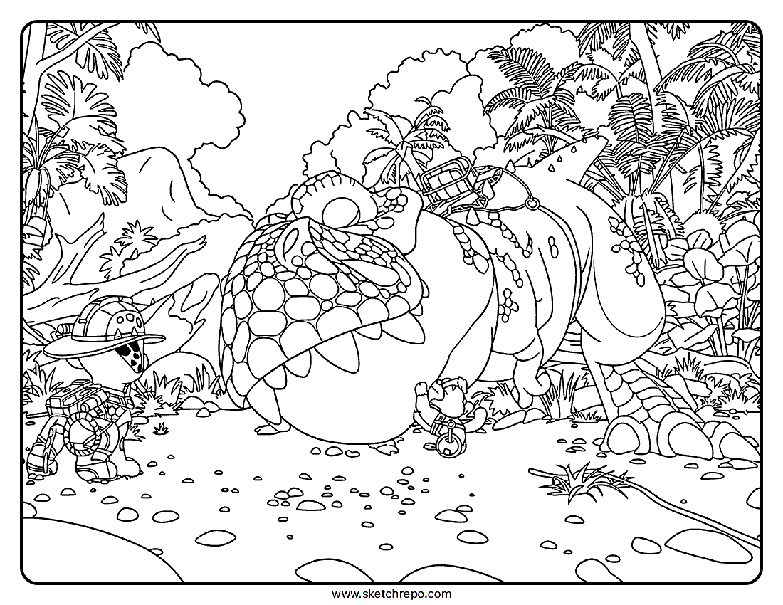 Marshall, Rex & Timmy Coloring Page | PAW Patrol The Dino Movie