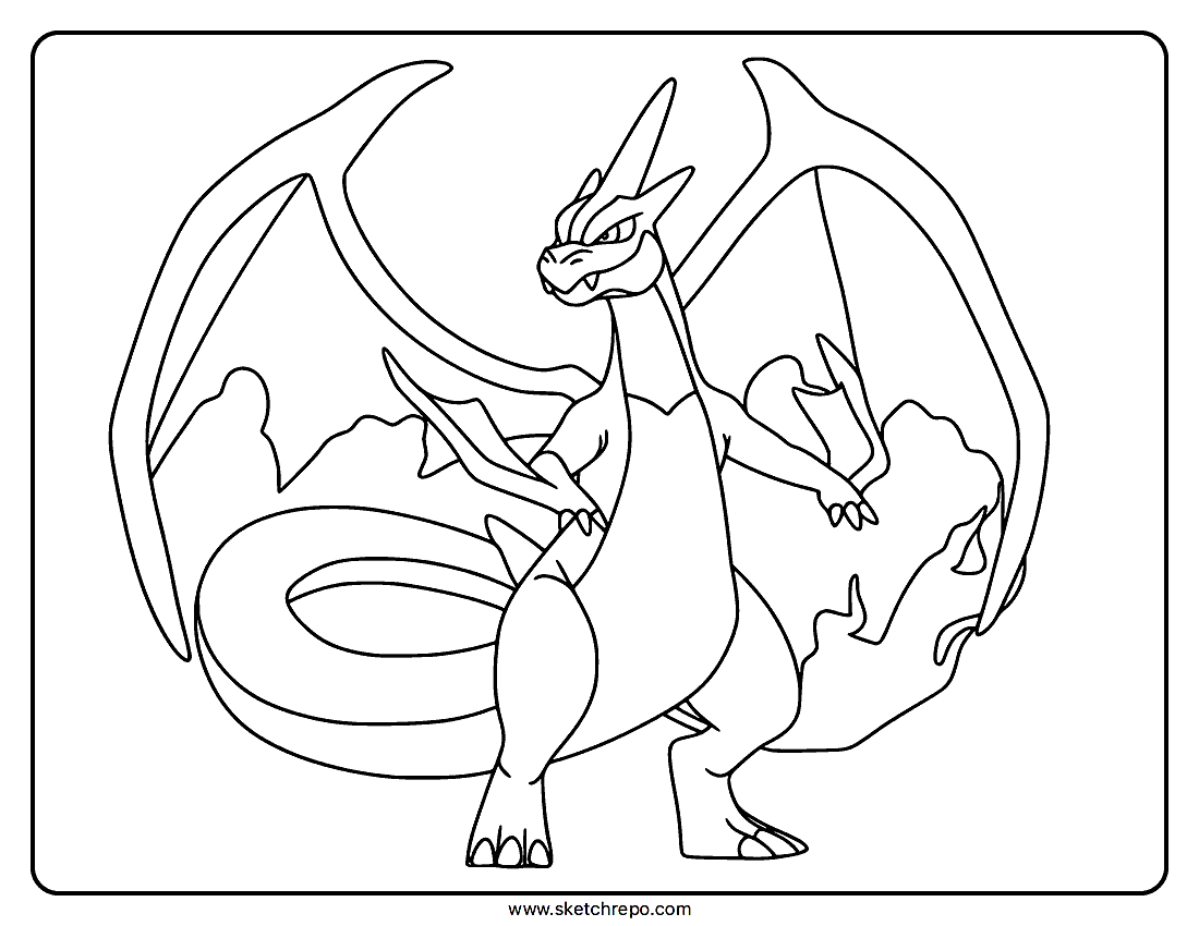 Mega Charizard Y Coloring Page