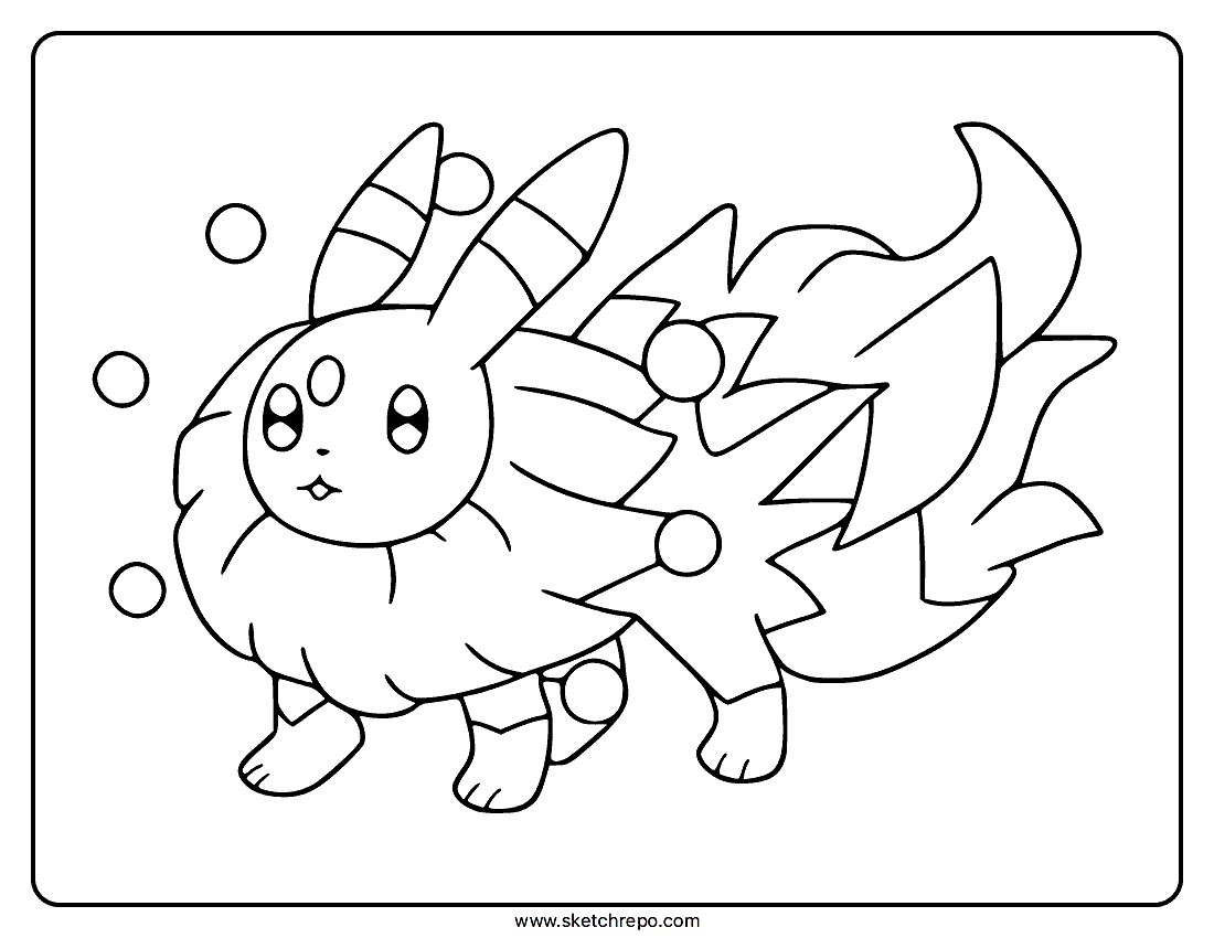 Mega Eevee Concept Coloring Page