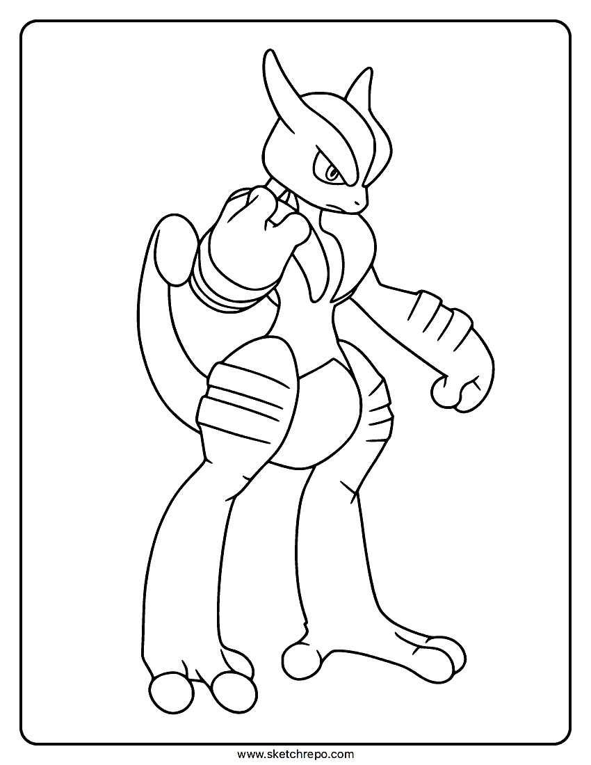 Mega Mewtwo X Coloring Sheet