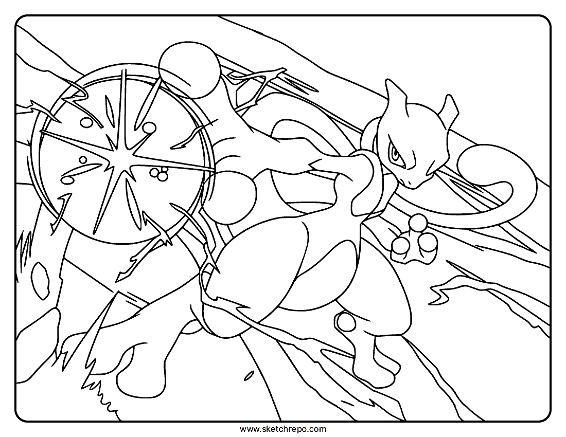 Mewtwo 059/142 Coloring Sheet